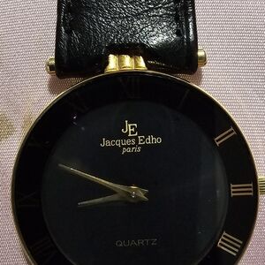 Jacques Edho Black and Gold Watch